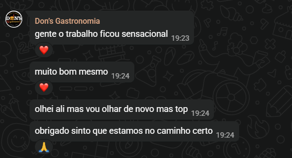 Don's Gastronomia elogia o trabalho da INEED