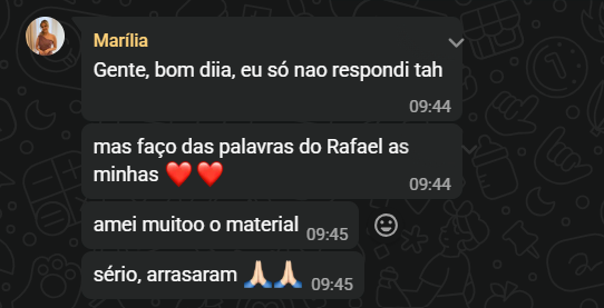 Feedback sobre o material